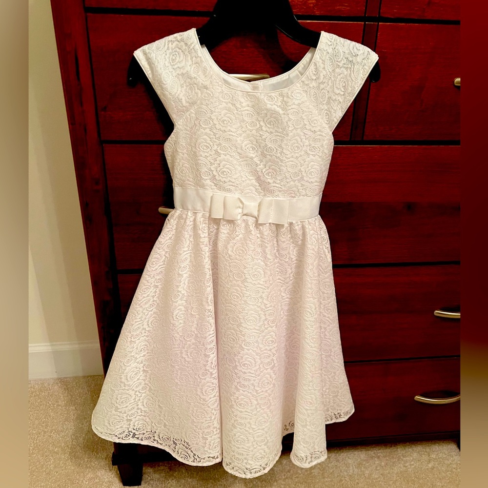 Joni Michelle Girls White Lace Dress